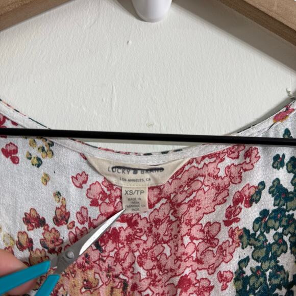 Lucky Brand Felice Floral Print High-Low Midi Dress High Low Size XS - Picture 4 of 10